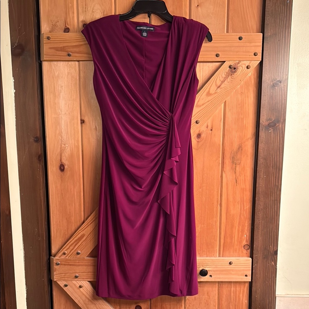 American Living Plum Bodycon Rouched Dress Size 6 New